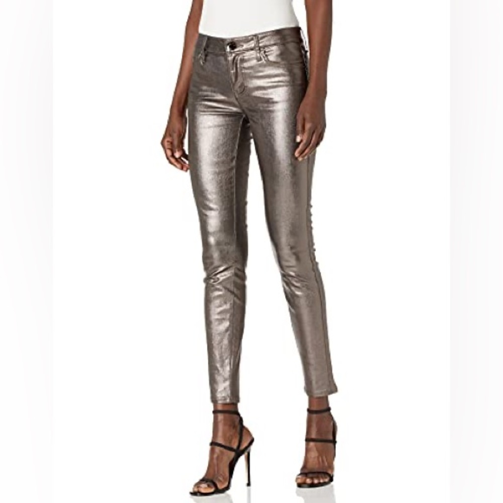 Guess Sexy Curve Metallic Coat Jeans in Pewter, Size 26